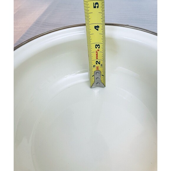 Cornucopia Enamel Dutch Oven Stock Pot 2.5 Qt Brass Handles Fruit Design - Picture 7 of 12